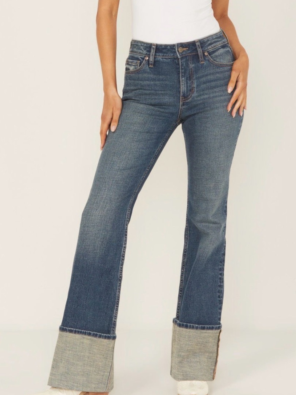 Shyanne Women’s Joni High-Rise Trouser Tall Cuff Stretch Denim Jeans